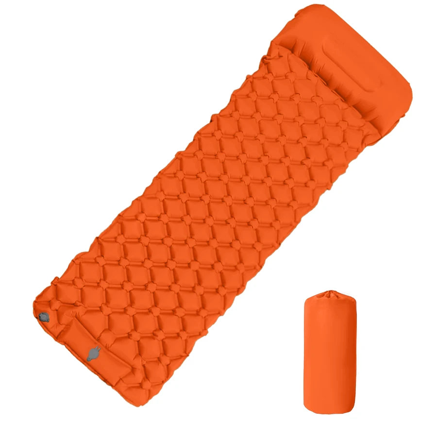 Ultralight Inflatable Camping Sleeping Pad with Built In Pump and Pillow Hiking Air Mattress Bed