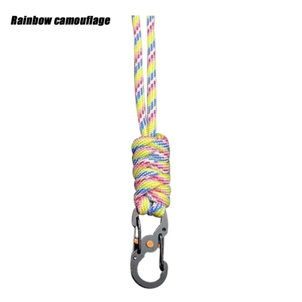 Paracord Survival Keychain with Rotatable Buckle Emergency Lanyard Backpack Key Ring Tool