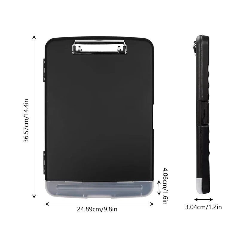 Large A4 Waterproof File Box with Clipboard Pen Holder Portable Document Storage Organiser Case