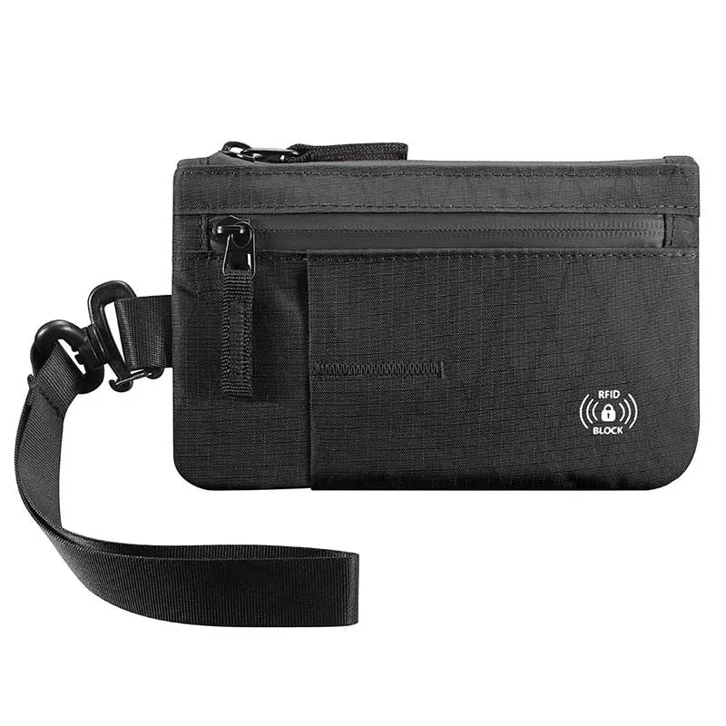 RFID Blocking Travel Neck Pouch Anti-Theft Passport Holder Document Wallet Card Organiser for Travel