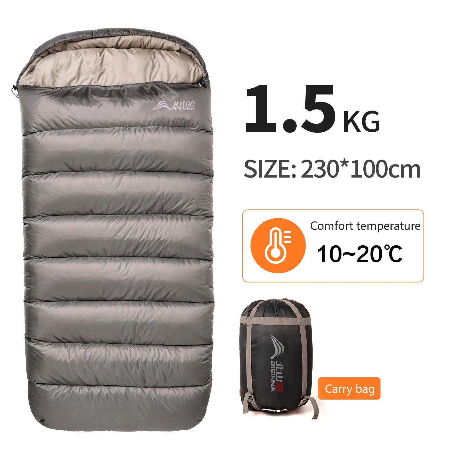 BISINNA Large 3 Season Sleeping Bag Lightweight Widen Long Adult Envelope Camping Bag