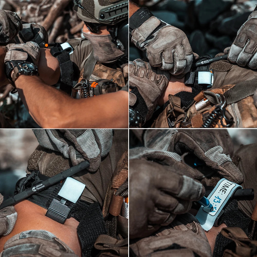 RHINO RESCUE Tactical Tourniquet Combat Hemostatic Control Single Handed First Aid Device