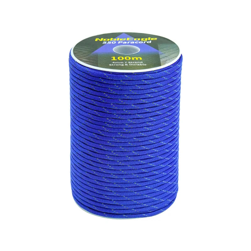 NOBLE EAGLE Reflective 550 Paracord 7 Strand 4mm Tactical Camping Tent Rope DIY Weaving Cord