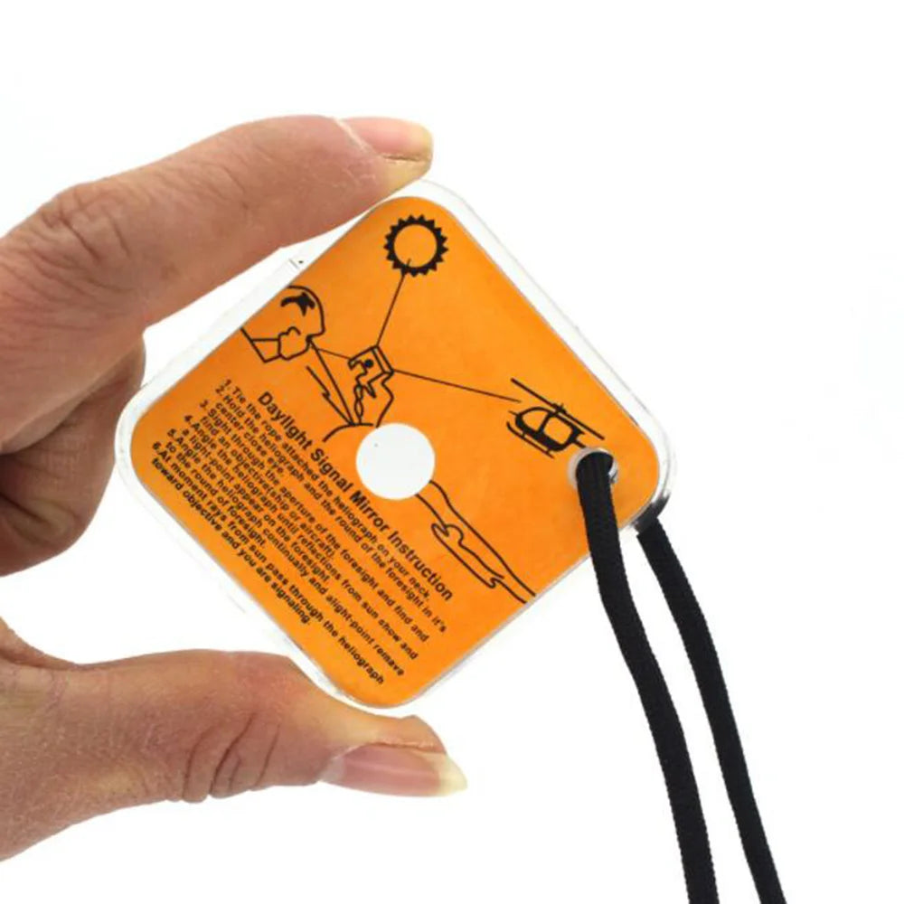 Outdoor Reflective Signal Mirror for Hiking Camping Emergency Survival Daylight Signalling Tool