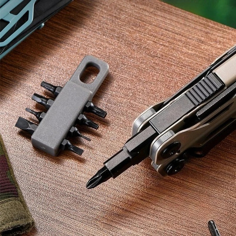 25 in 1 Multitool Pliers Pocket Knife with Screwdriver Bits Portable Camping Survival EDC Hand Tool