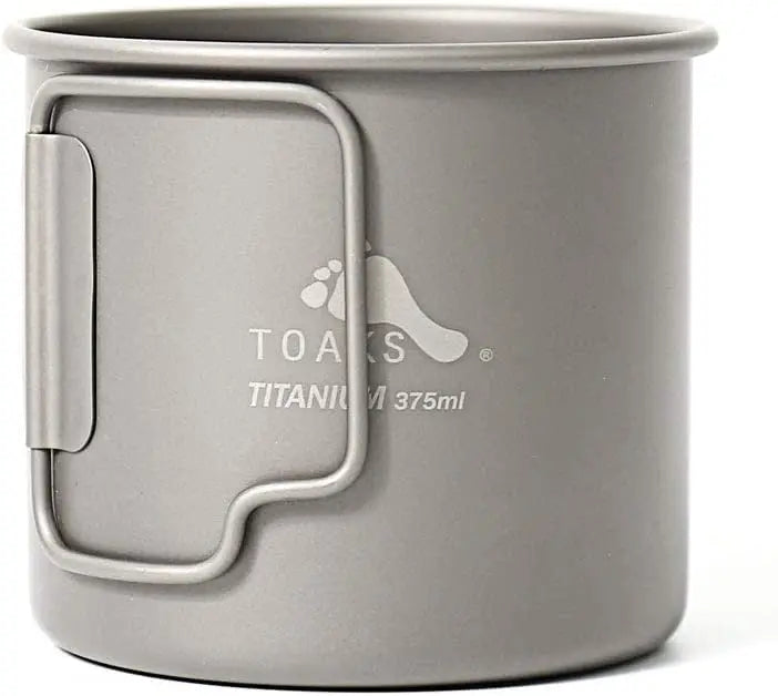 Ultralight 450ml Titanium Camping Cup with Foldable Handle Portable Outdoor Mug Tableware Gear