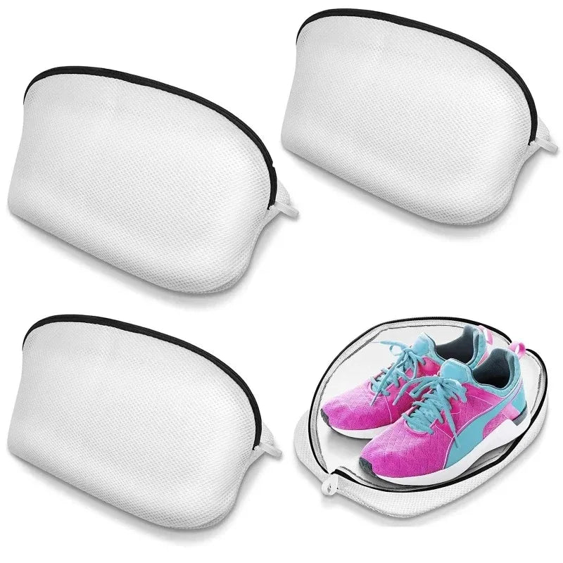 Mesh Laundry Bag for Shoes Washing Machine Zip Protective Storage Organiser Travel Bag Case