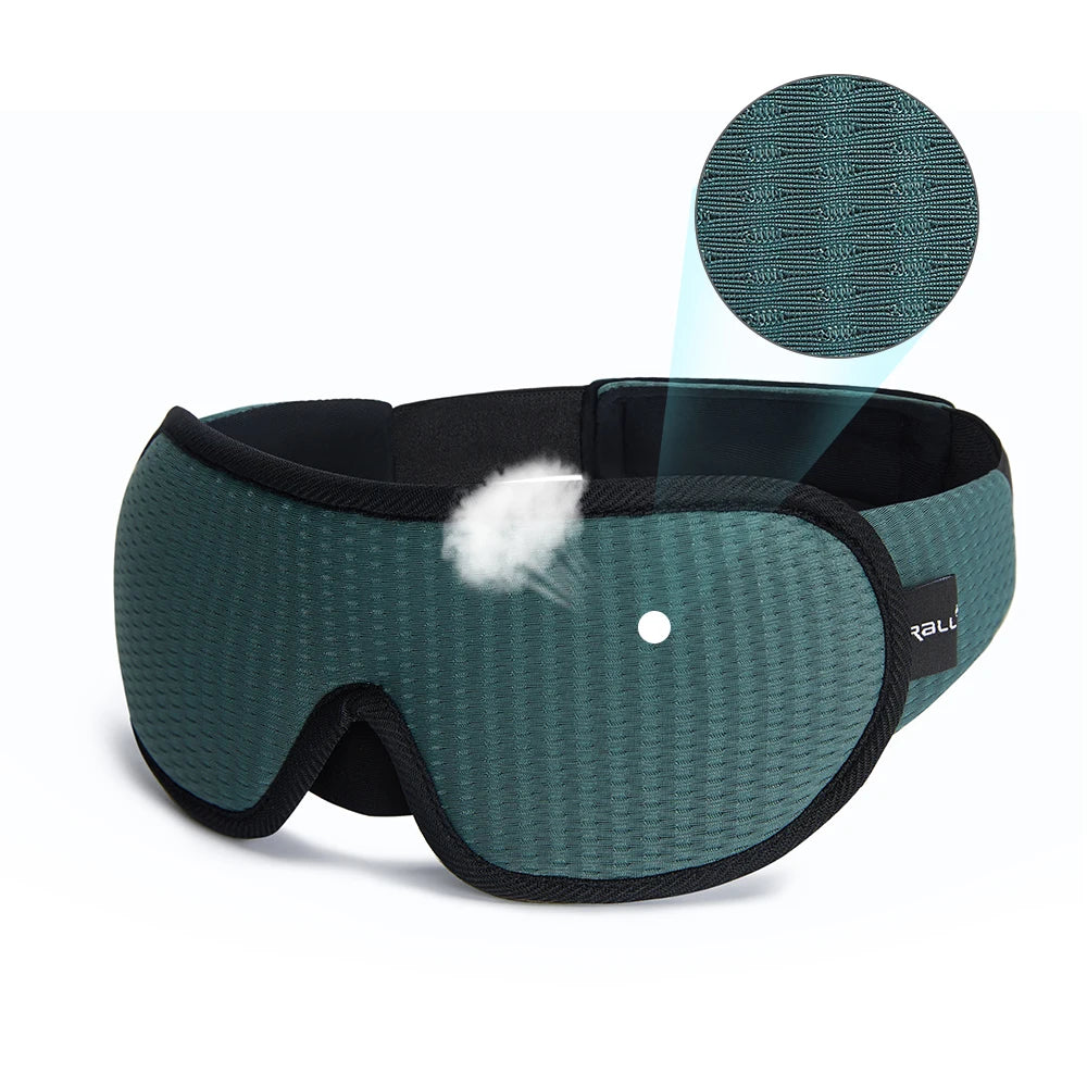 3D Sleeping Mask Soft Padded Blackout Eye Shade Blindfold for Travel & Night Sleep Comfort