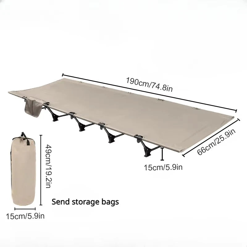 Portable Folding Camping Cot Bed Ultralight Compact Outdoor Sleeping Tent Bed for Travel Gear