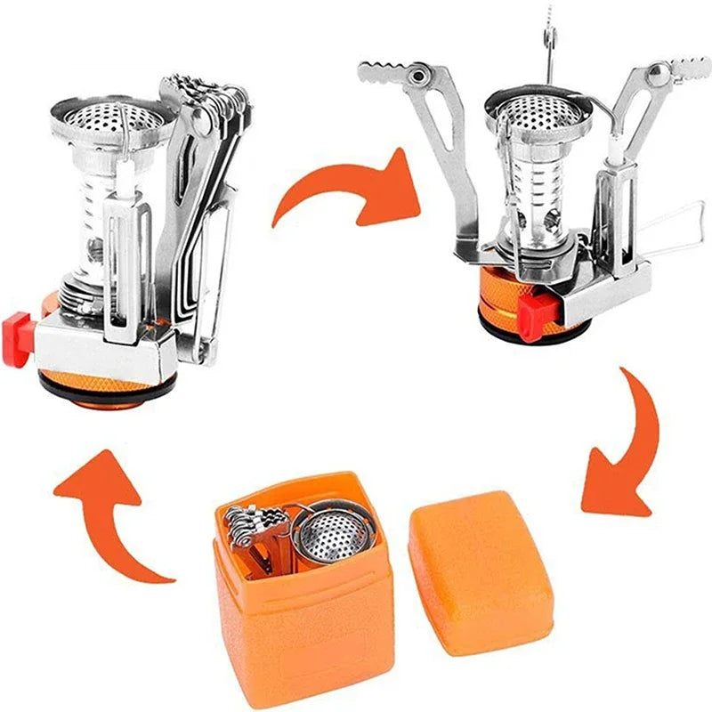 Portable Aluminium Alloy Camping Gas Stove Ultralight Backpacking Burner for Outdoor Cooking and Hiking