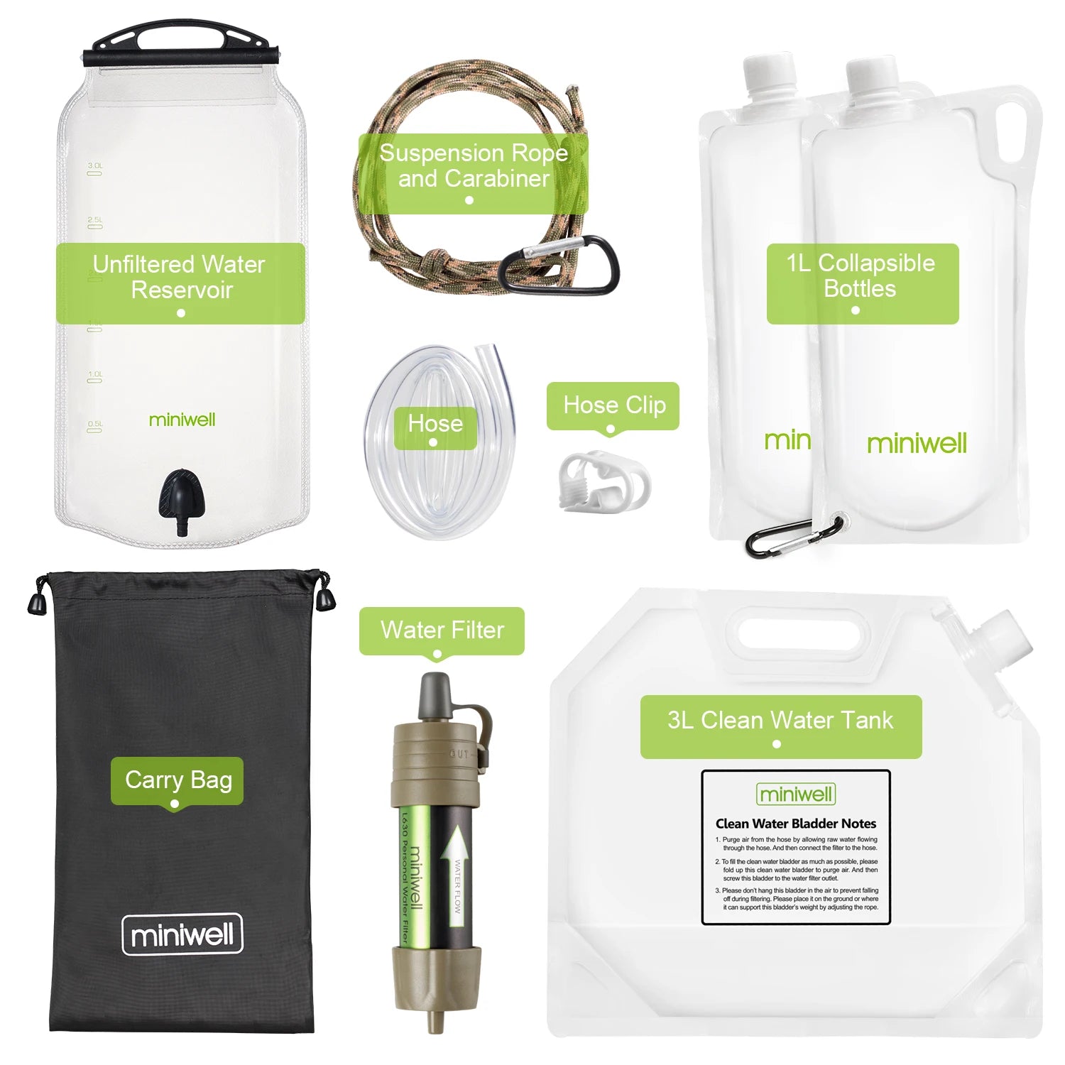 Personal Water Filter Straw Camping Survival Purifier 0.1 Micron Outdoor Emergency Hydration Tool
