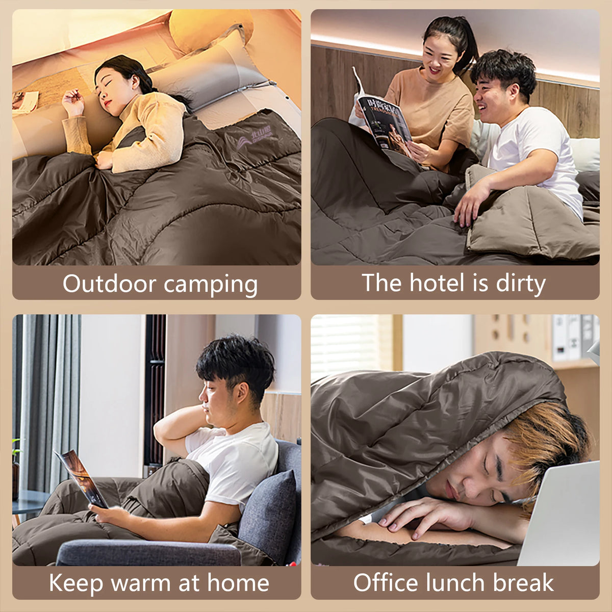 100cm Extra Wide Adult Camping Sleeping Bag Lightweight 3 Season Envelope Sleeping Bag for Hiking Trips