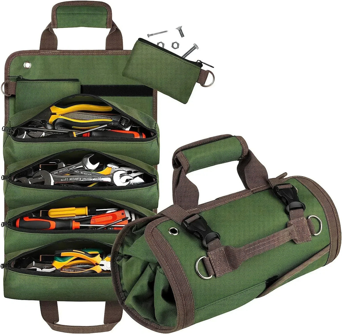 GIOIO Multi Purpose Tool Bag Roll Up Multi Pocket Hardware Organizer Pouch Nylon