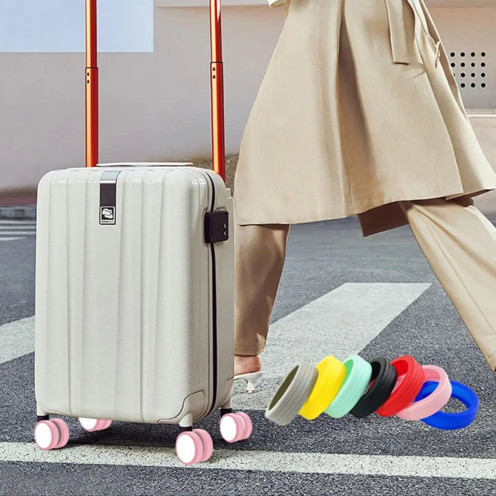 Travel Luggage Wheel Protector Covers 4 8Pcs Silicone Suitcase Caster Guard Noise Reduction