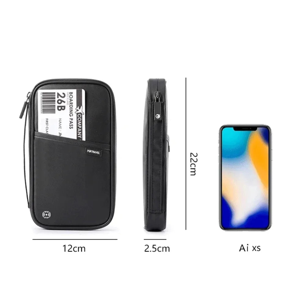 Family Travel Wallet Passport Holder Waterproof Document Organiser Card Ticket Storage Bag Case