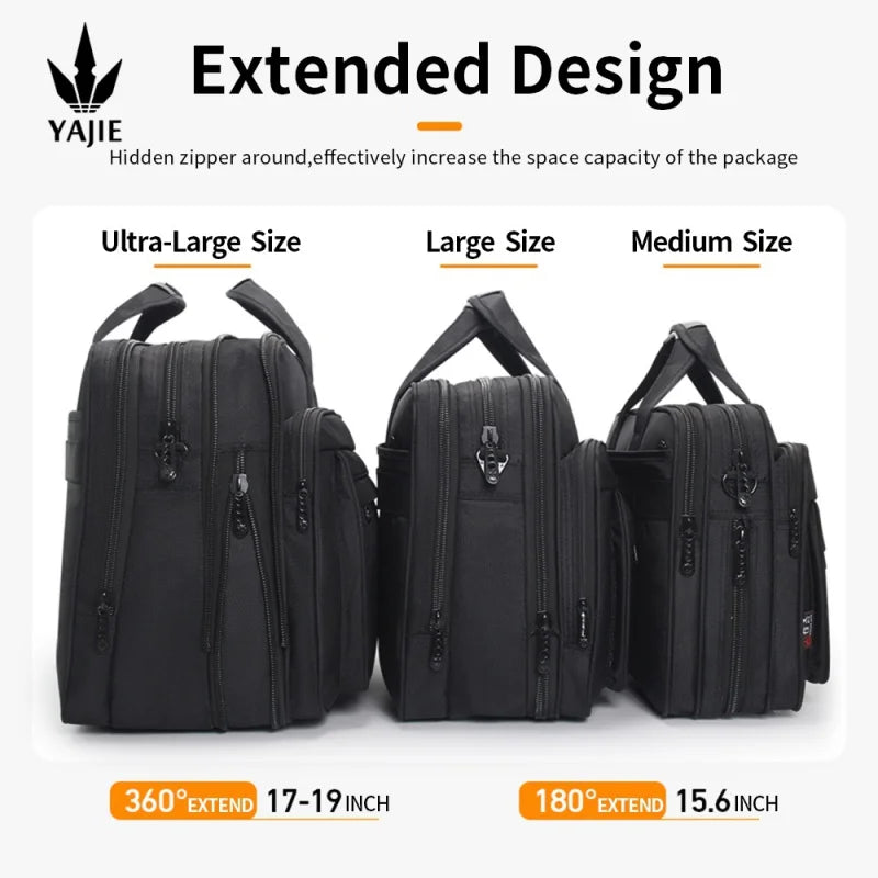 Large Capacity Laptop Briefcase 17 Inch Canvas Business Shoulder Messenger Work Travel Bag