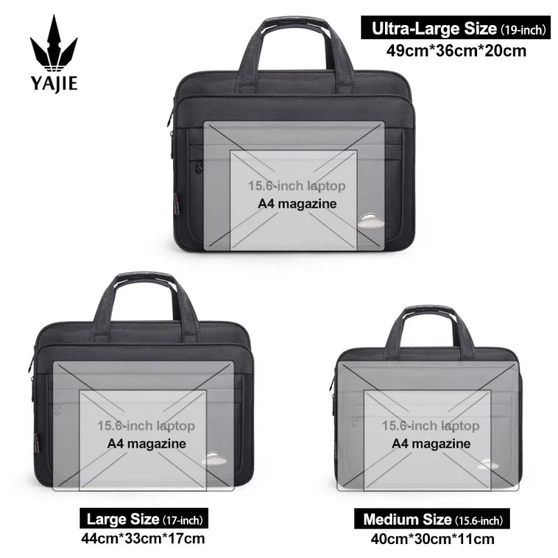 Large Capacity Laptop Briefcase 17 Inch Canvas Business Shoulder Messenger Work Travel Bag