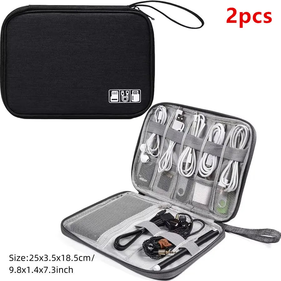 Travel Cable Organiser Bag, Portable Digital Storage Pouch for Gadgets and Electronic Devices