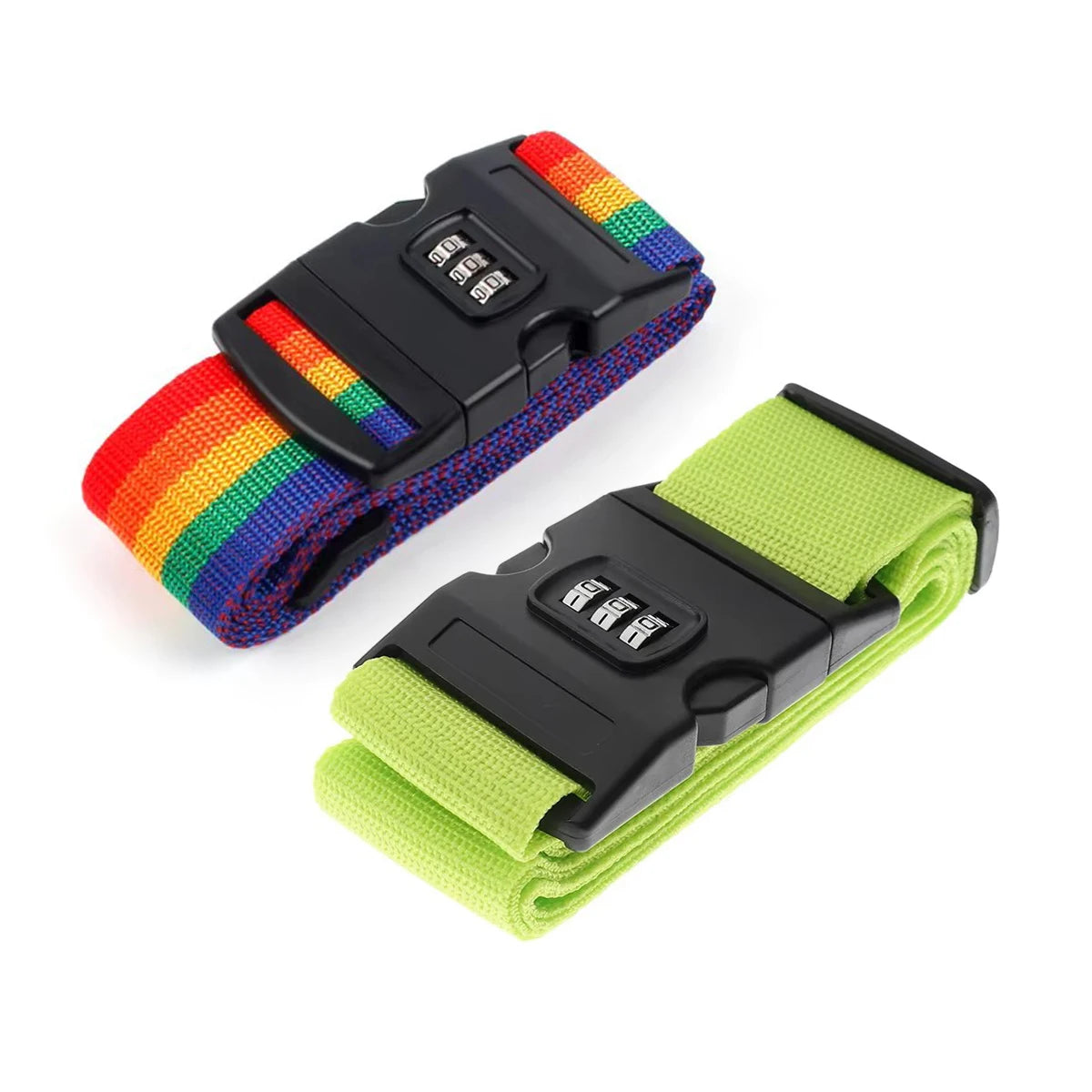Adjustable Luggage Strap with Combination Lock, Travel Suitcase Safety Belt 2m, Baggage Belt