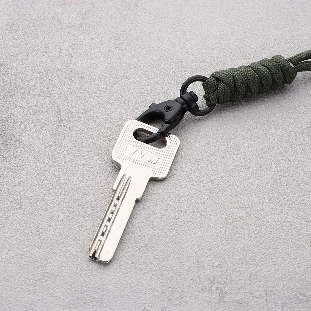 Paracord Survival Keychain with Rotatable Buckle Emergency Lanyard Backpack Key Ring Tool