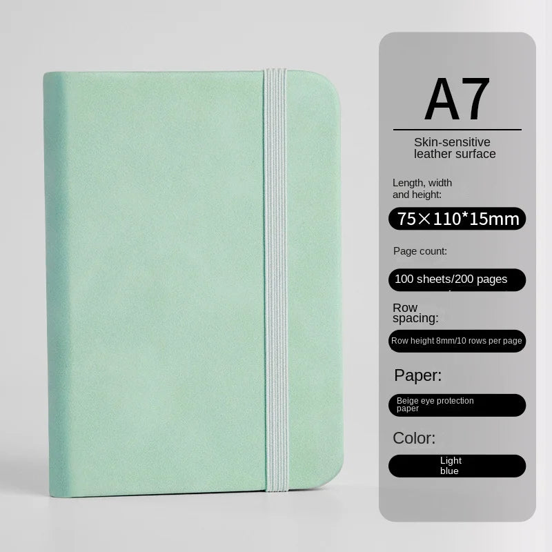 A7 Pocket Notebook Mini Portable Notepad Waterproof Cover Retro Journal Memo Book for Everyday Carry