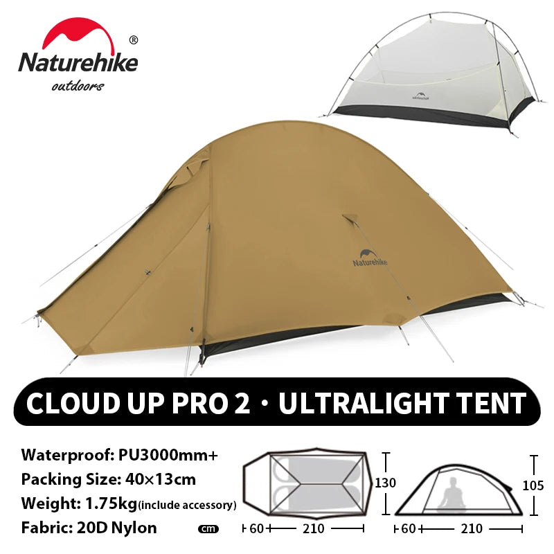 NATUREHIKE Cloud Up Ultralight 1 2 3 Person Waterproof Camping Hiking Backpacking Tent