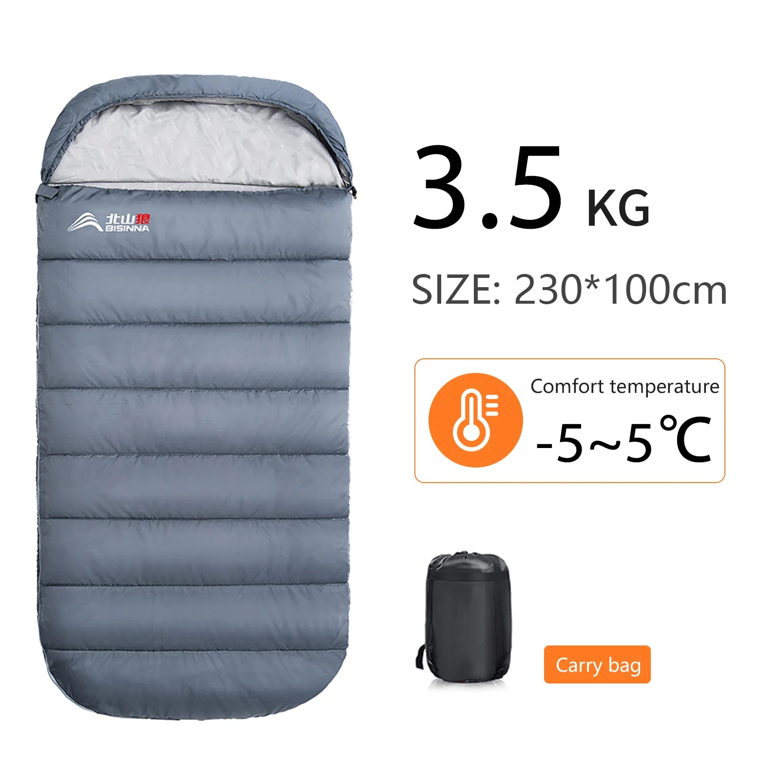 BISINNA Large 3 Season Sleeping Bag Lightweight Widen Long Adult Envelope Camping Bag