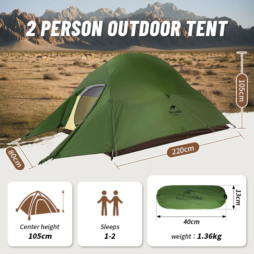 NATUREHIKE Cloud Up Ultralight 1 2 3 Person Waterproof Camping Hiking Backpacking Tent