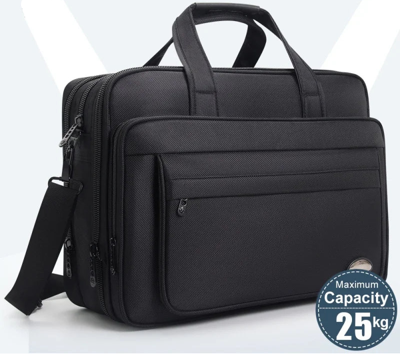 Large Capacity Laptop Briefcase 17 Inch Canvas Business Shoulder Messenger Work Travel Bag