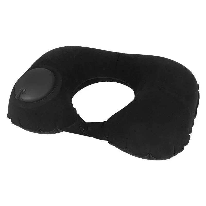 MYSTYBLOOM Inflatable U Shape Neck Travel Pillow Folding Airplane Train Car Headrest