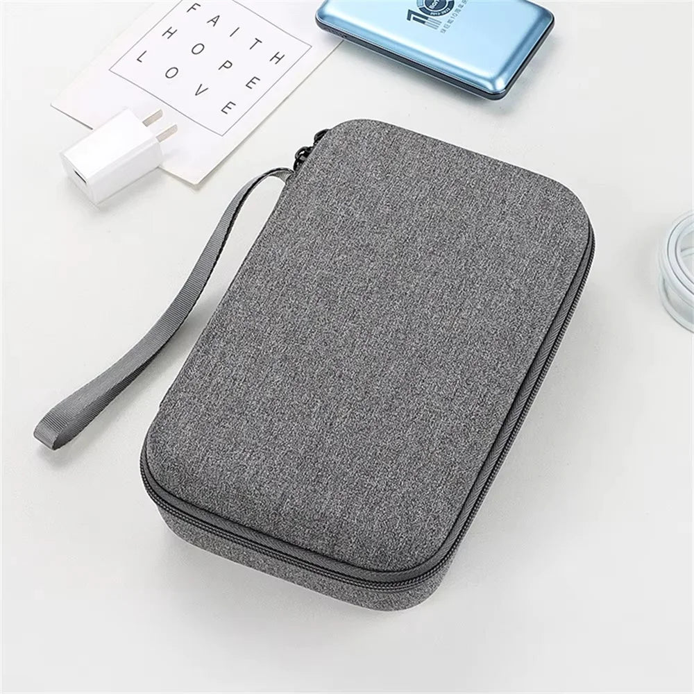 Large Capacity Travel Electronics Organizer EVA Hard Case Cable