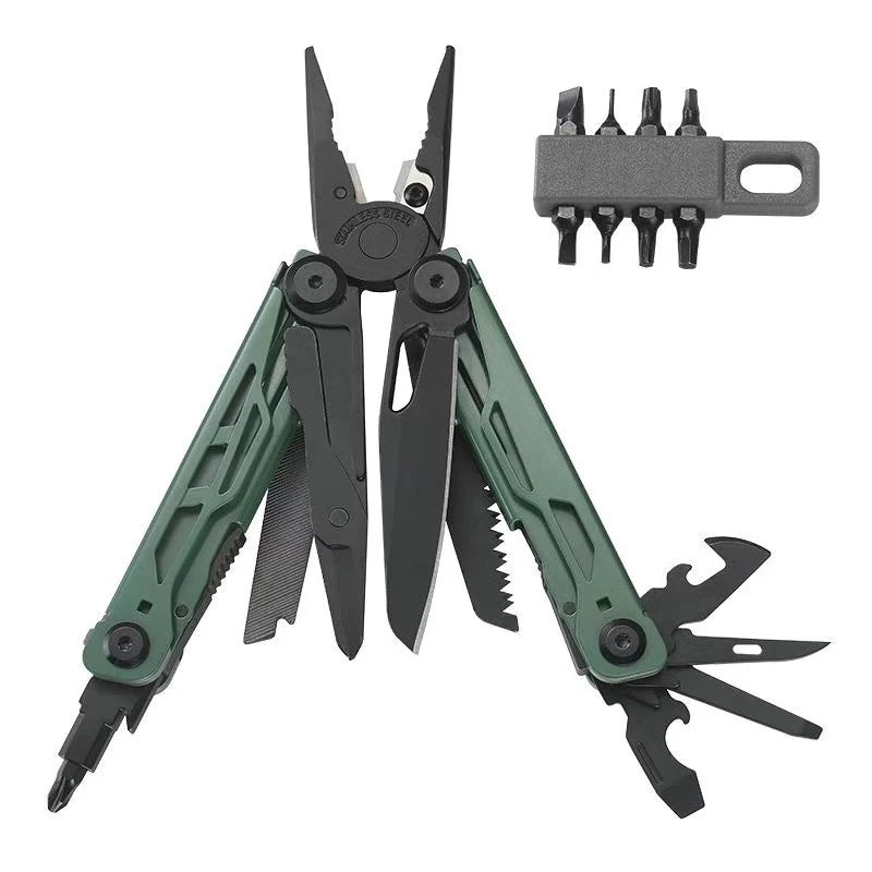 25 in 1 Multitool Pliers Pocket Knife with Screwdriver Bits Portable Camping Survival EDC Hand Tool
