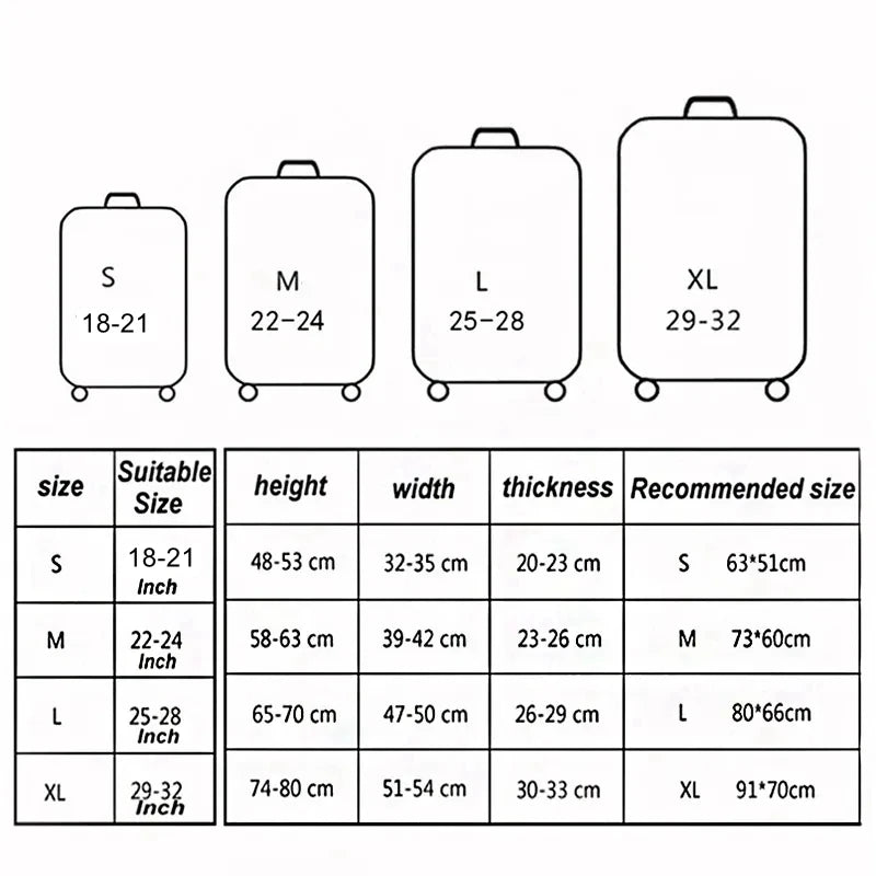 QUEENSHOW Luggage Dust Cover Suitcase Protector 18-32 Inch Travel Case