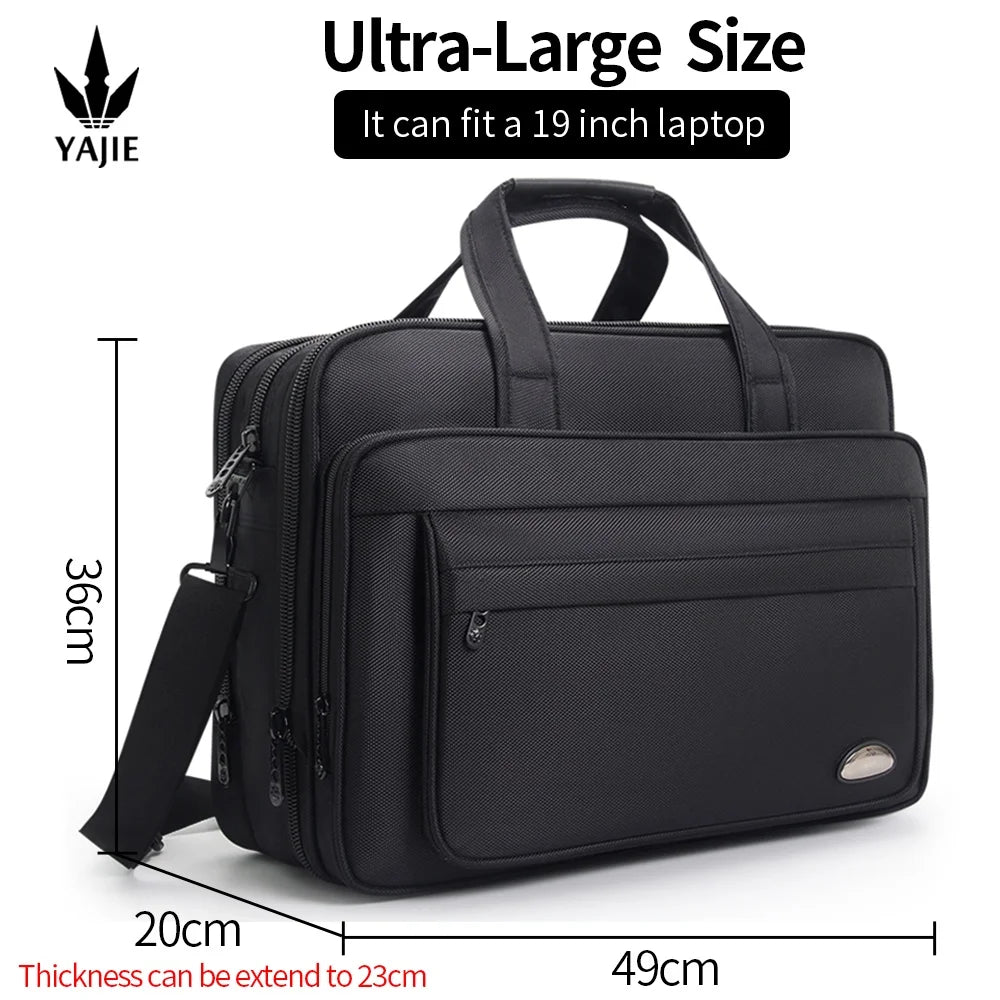 Large Capacity Laptop Briefcase 17 Inch Canvas Business Shoulder Messenger Work Travel Bag