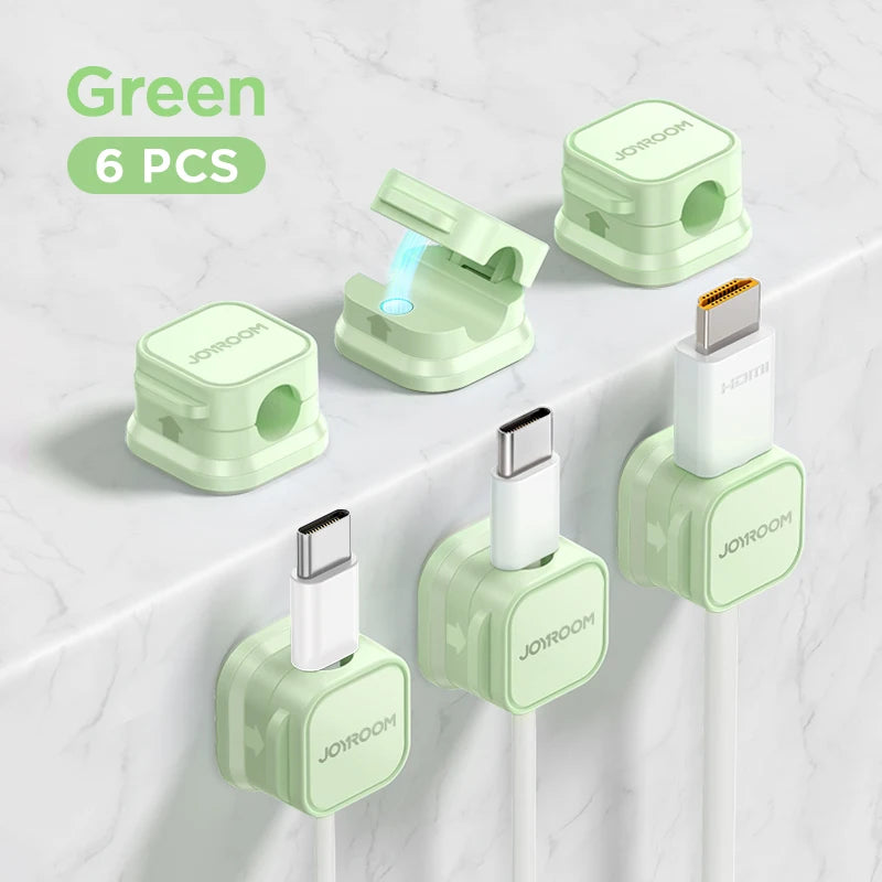 JOYROOM Magnetic Cable Clips Adjustable Cord Holder Under Desk Wire Organiser Management