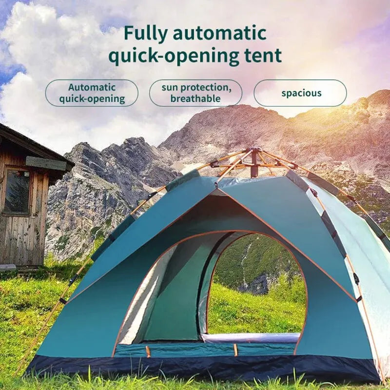 Outdoor Automatic Quick Opening Camping Tent 3-4 Person Rainproof Sunproof Portable Shelter