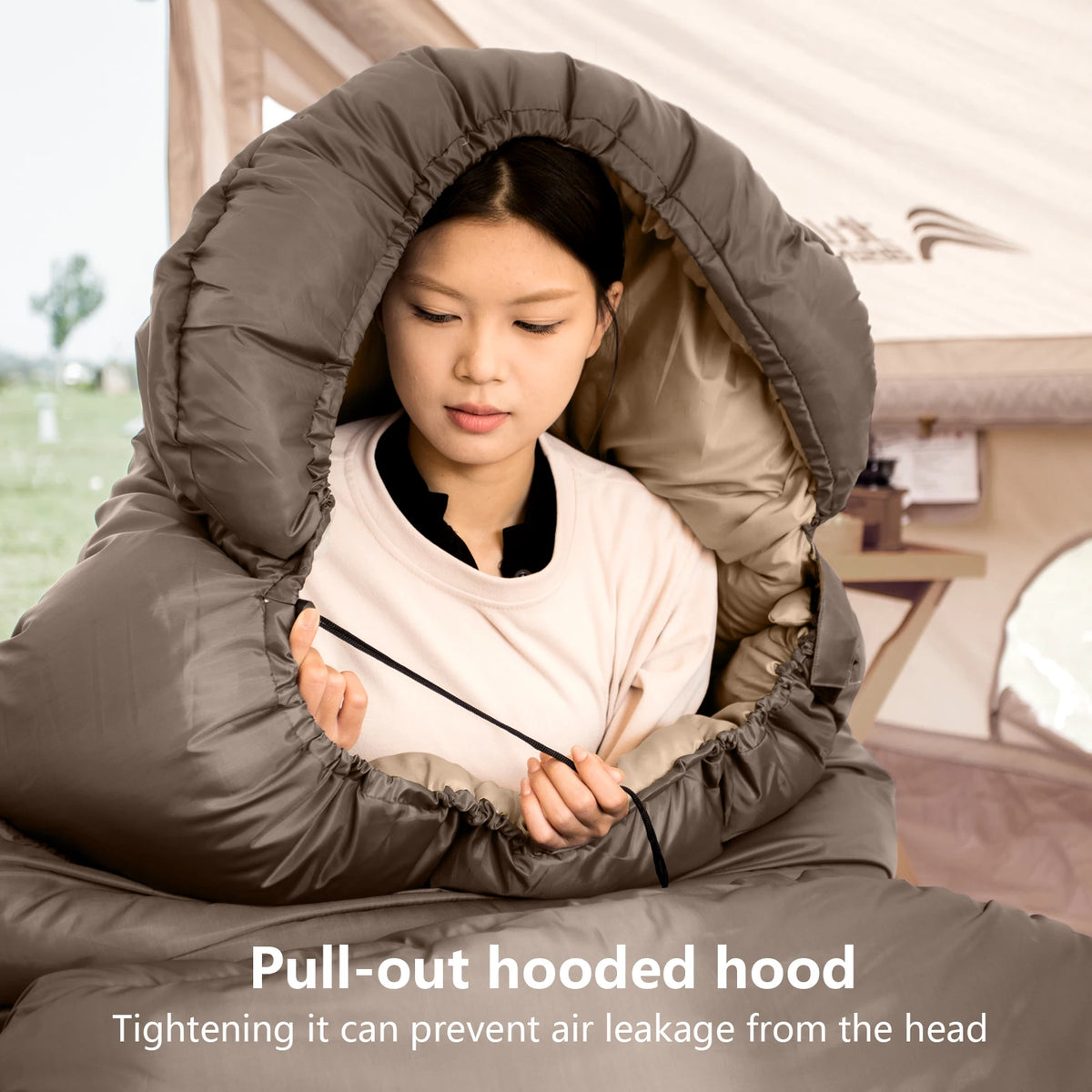 100cm Extra Wide Adult Camping Sleeping Bag Lightweight 3 Season Envelope Sleeping Bag for Hiking Trips