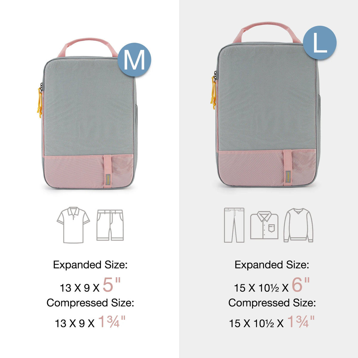 BAGSMART Compression Packing Cubes Set of 6 Lightweight Luggage Organiser for Travel Suitcases