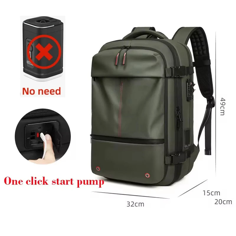 Vacuum Compression Laptop Backpack 17 Inch Expandable Travel Business School Hiking Bag