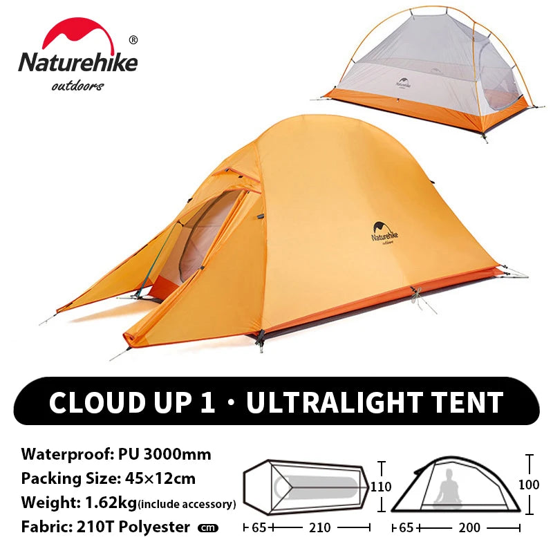 NATUREHIKE Cloud Up Ultralight 1 2 3 Person Waterproof Camping Hiking Backpacking Tent