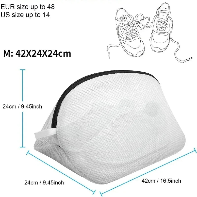 Mesh Laundry Bag for Shoes Washing Machine Zip Protective Storage Organiser Travel Bag Case