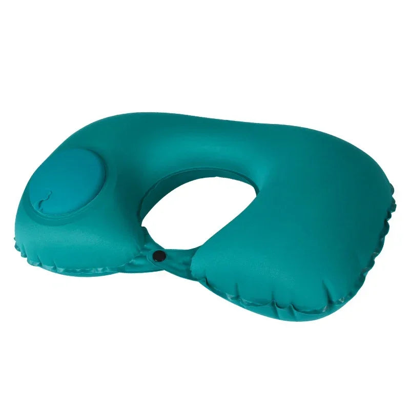 MYSTYBLOOM Inflatable U Shape Neck Travel Pillow Folding Airplane Train Car Headrest