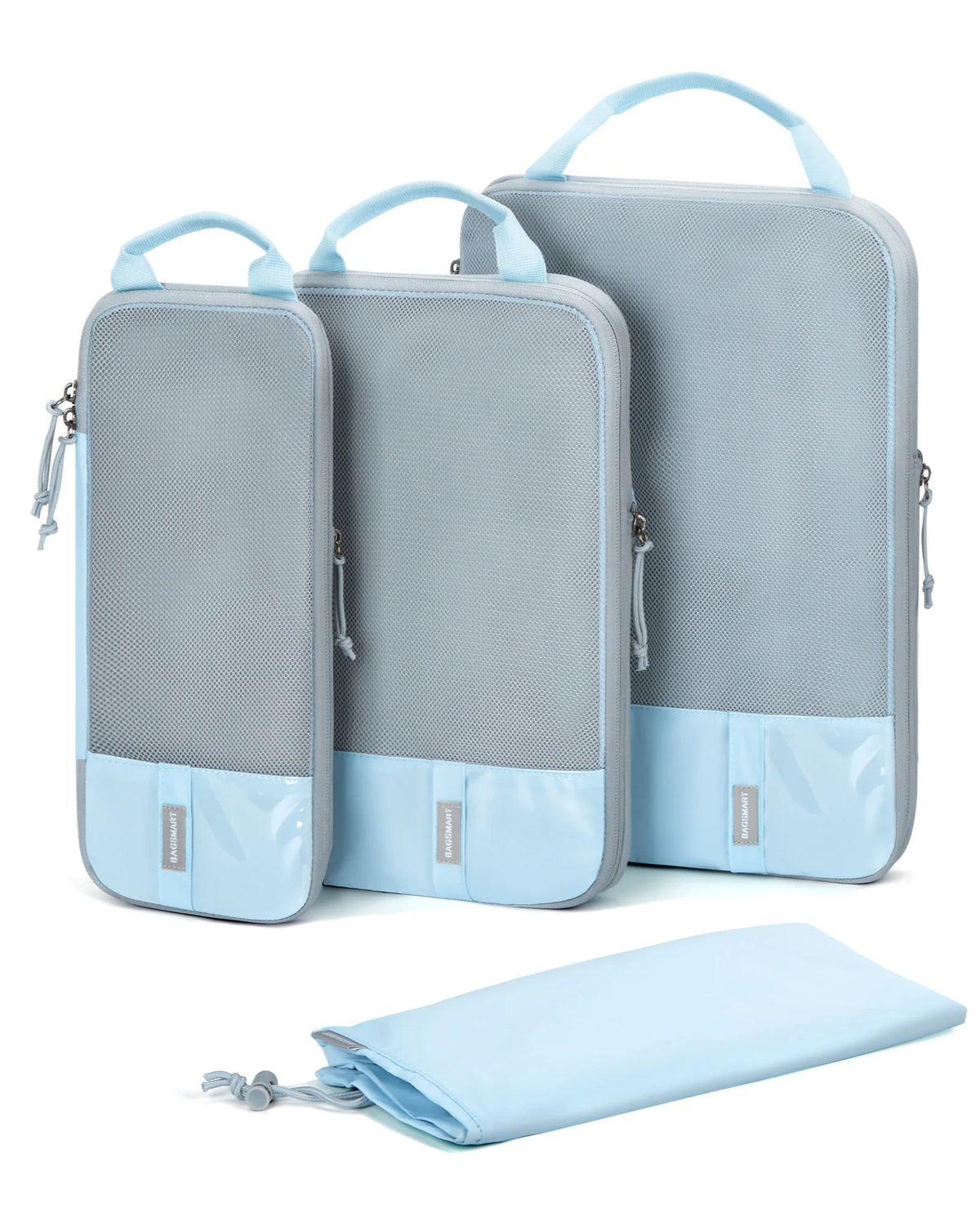 BAGSMART Compression Packing Cubes Set of 6 Lightweight Luggage Organiser for Travel Suitcases
