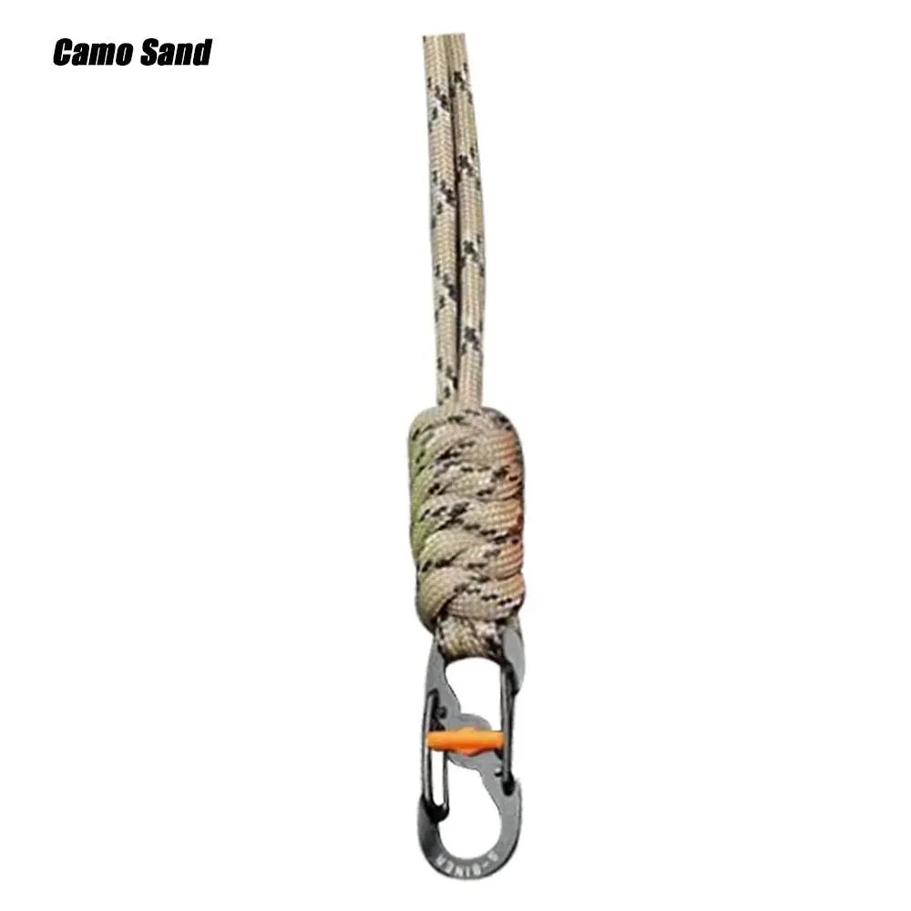 Paracord Survival Keychain with Rotatable Buckle Emergency Lanyard Backpack Key Ring Tool
