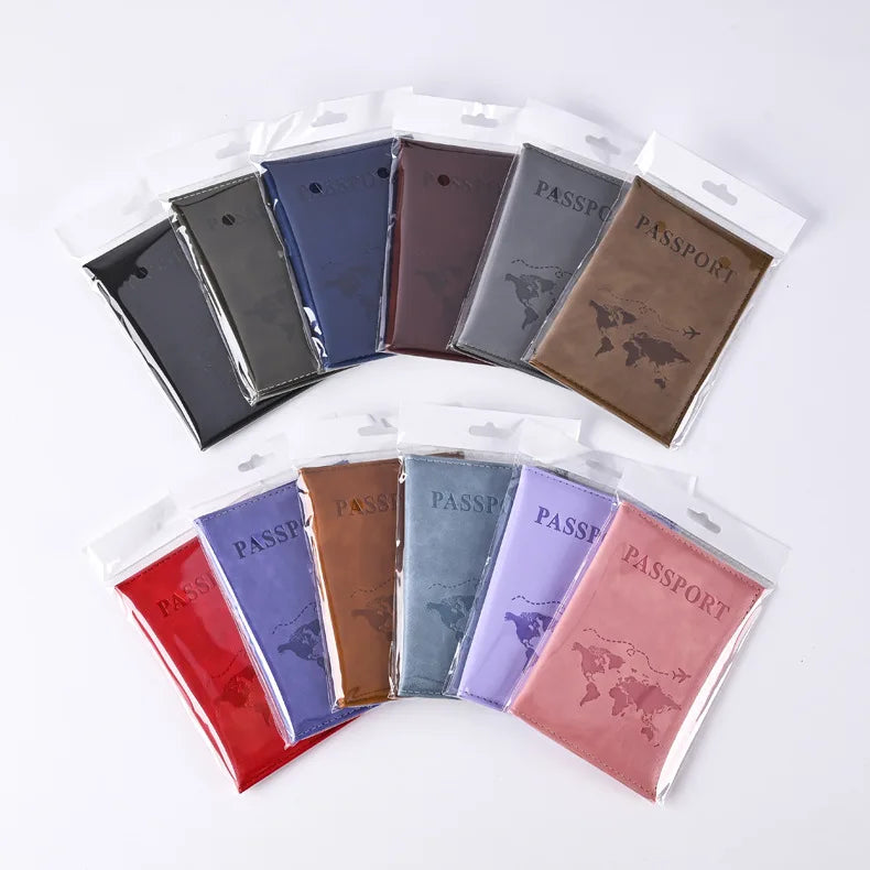 PU Passport Holder Travel Cover Wallet ID Credit Card Case Ticket Organiser Accessory Case