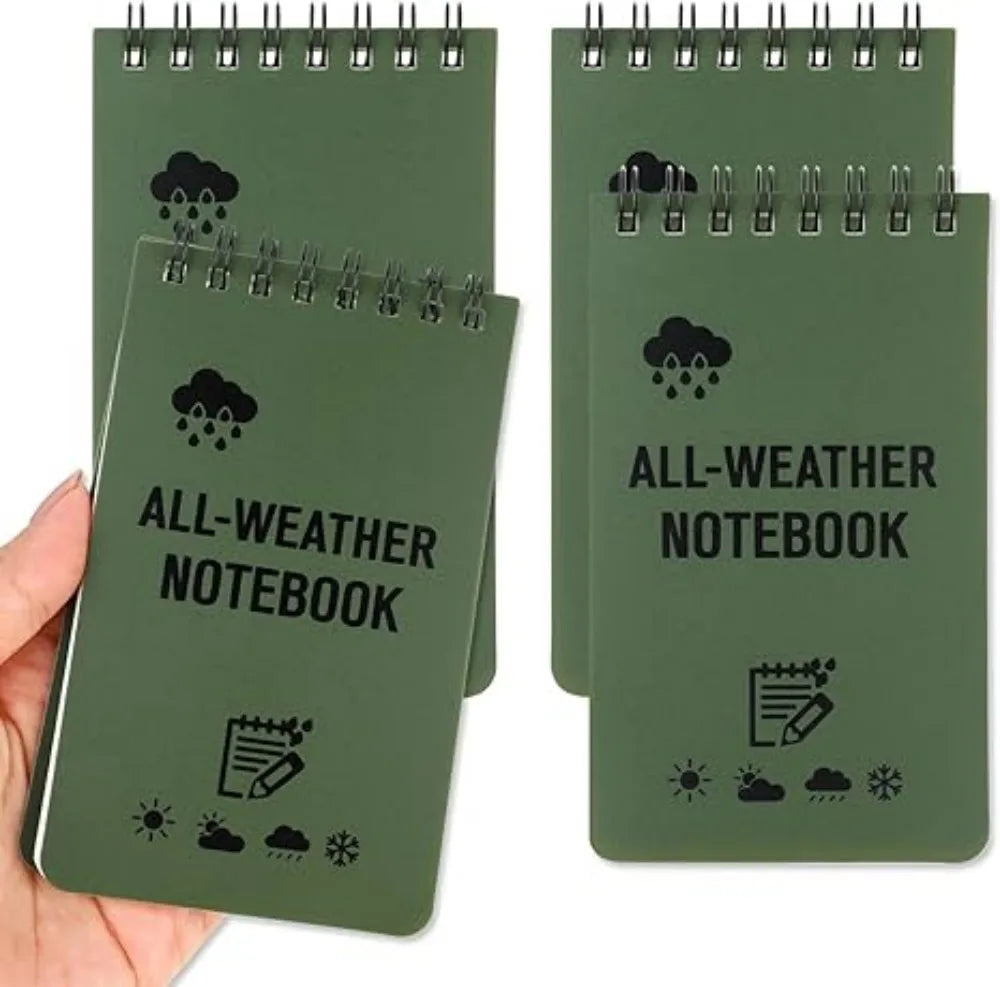 Waterproof Tactical Pocket Notebook Spiral Memo Pad Lined Pages Cockpit Outdoor Office School Journal