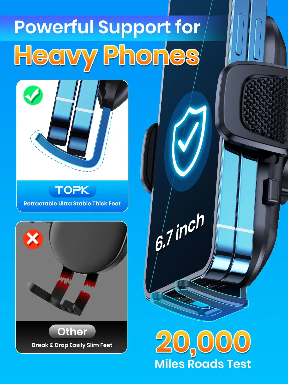 Gravity Car Phone Holder Dashboard Windshield and Air Vent Mount for iPhone Samsung and Android