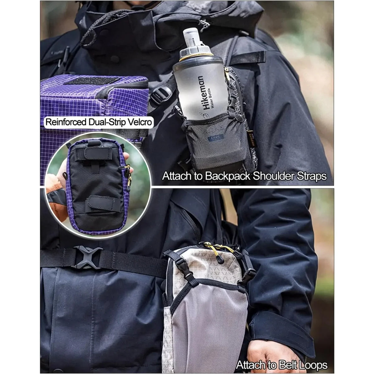 Waterproof Backpack Shoulder Strap Pouch Phone Pocket Hiking Gear Strap Storage Bag Travel
